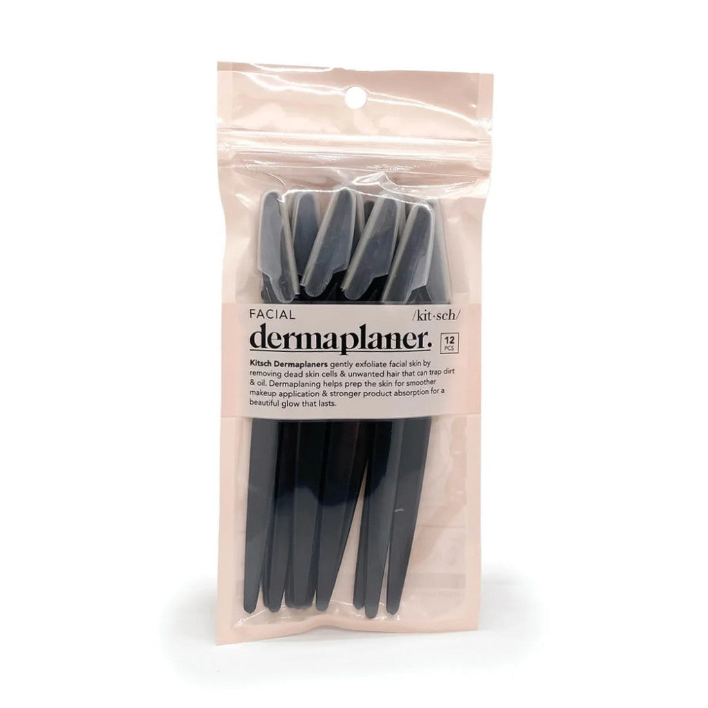 Kitsch Recycled Plastic Dermaplaners Black, 12-Pack
