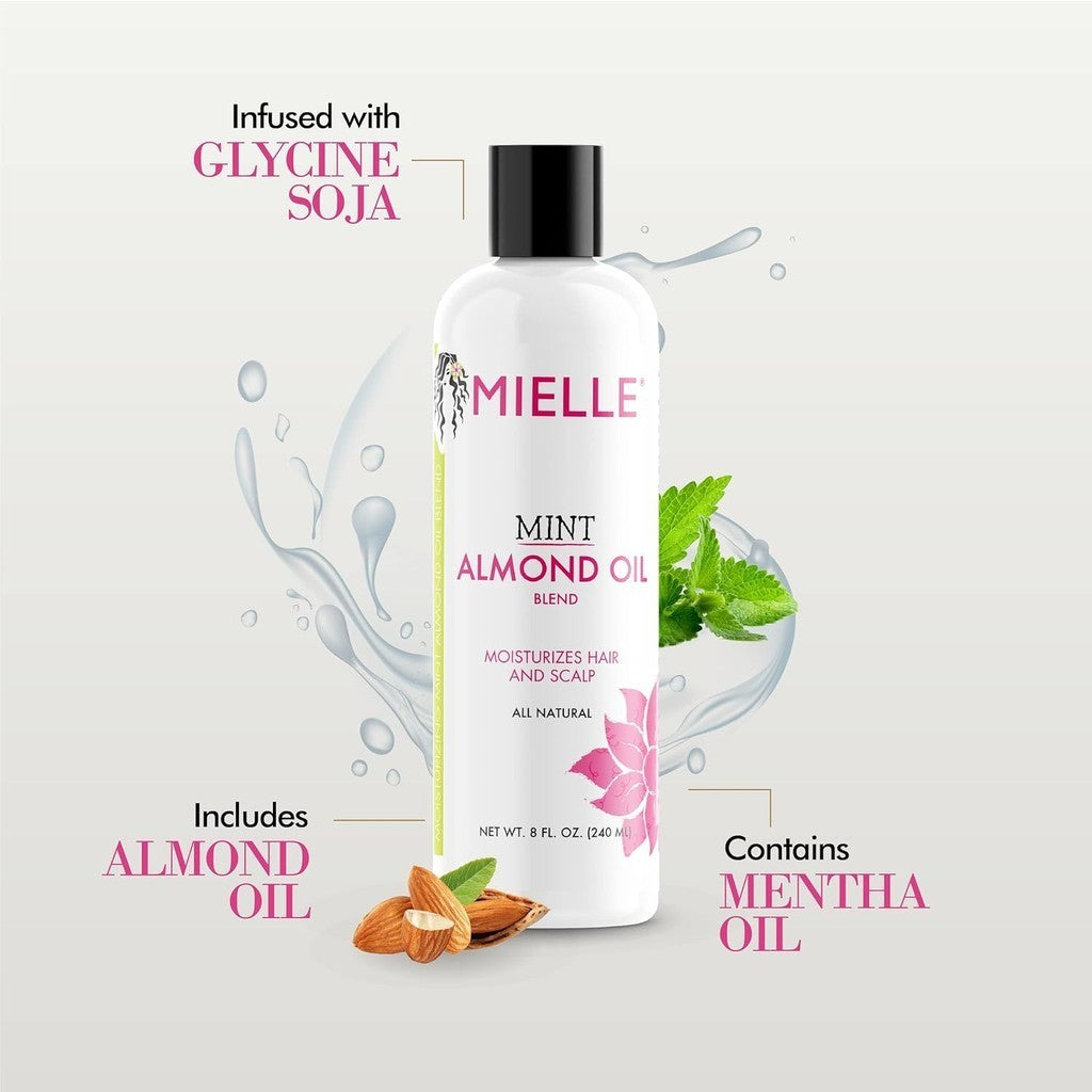 Mielle Mint Almond Oil Blend Moisturizes Hair And Scalp All Natural 8 fl oz / 240ml
