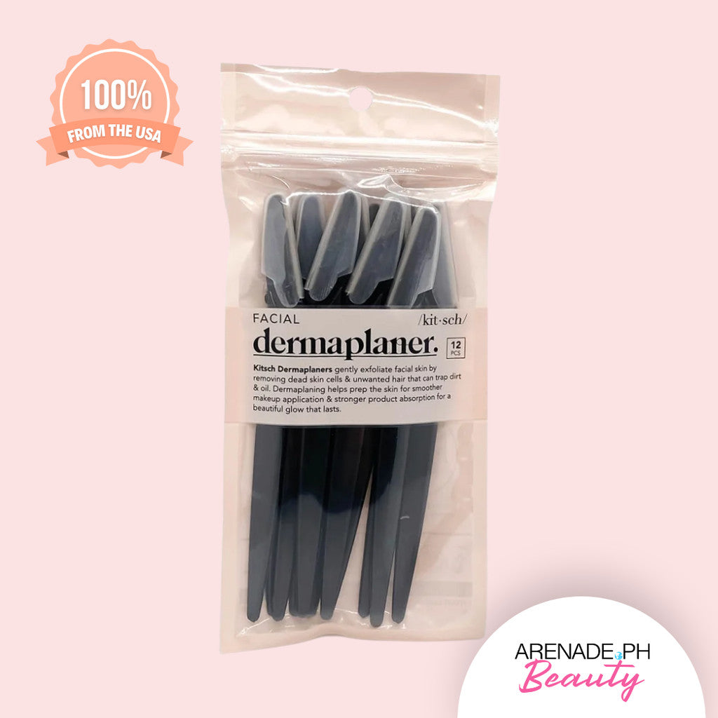 Kitsch Recycled Plastic Dermaplaners Black, 12-Pack
