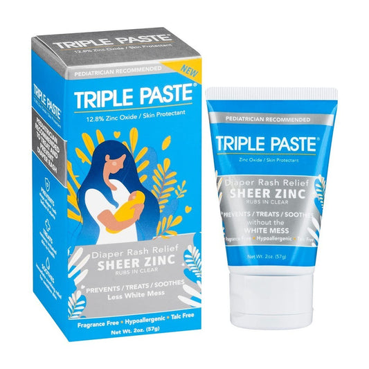 Triple Paste Diaper Rash Relief Sheer Zinc Less White Mess 2 oz (57g)