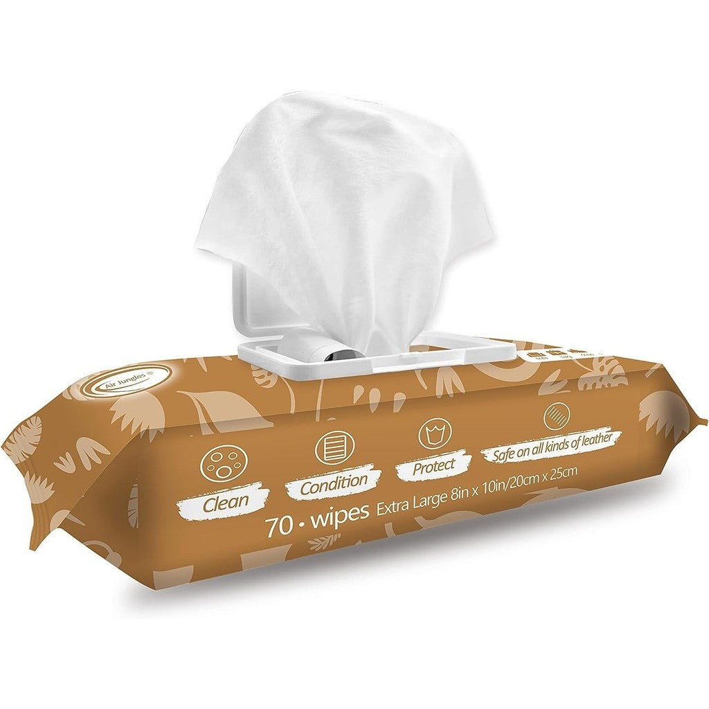 Air Jungles 3-In-1 Leather Wipes (Extra Large) 70 Count
