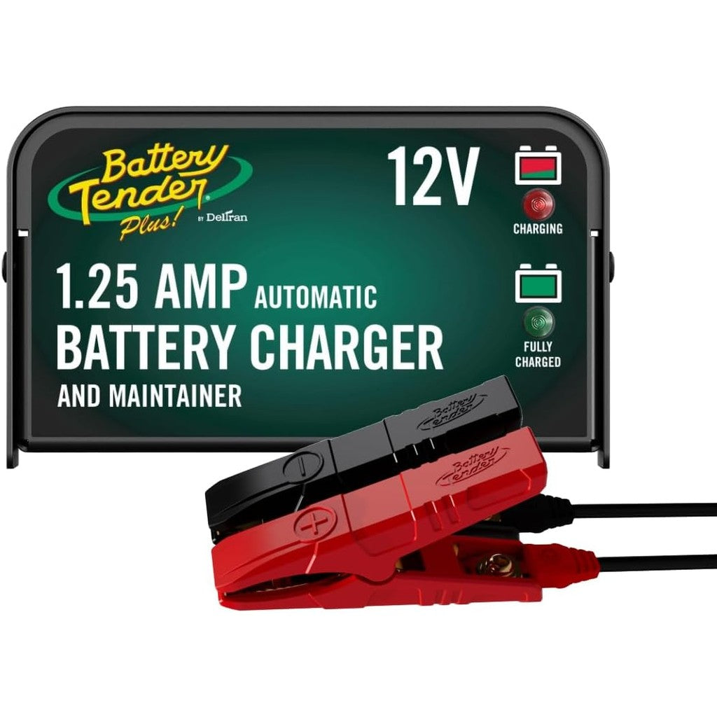 Battery Tender Plus! 1.25 AMP 12V Automatic Battery Charger and Maintainer, 1 Single Unit