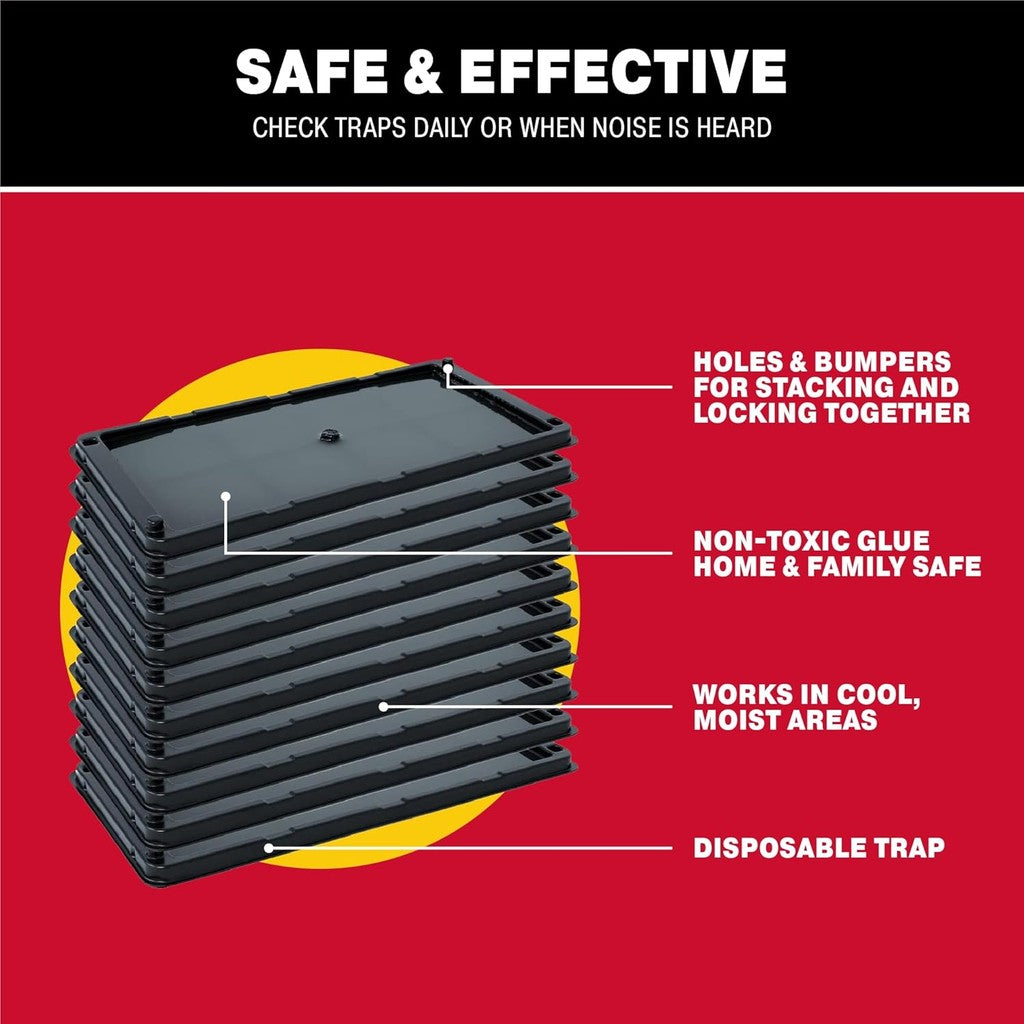 Catchmaster Pre-baited Adhesive Plastic Trays Glue Traps for Rat, Mouse, Snake,  10 Traps