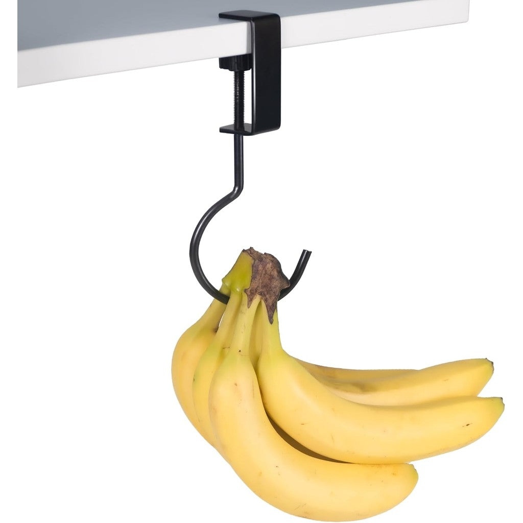 Adjustable Banana Holder for Cabinet, Metal Hanger for Home and Kitchen Black, 1 Pack