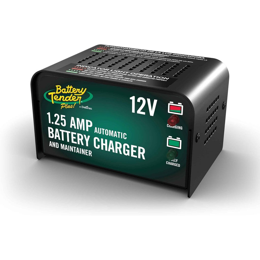 Battery Tender Plus! 1.25 AMP 12V Automatic Battery Charger and Maintainer, 1 Single Unit