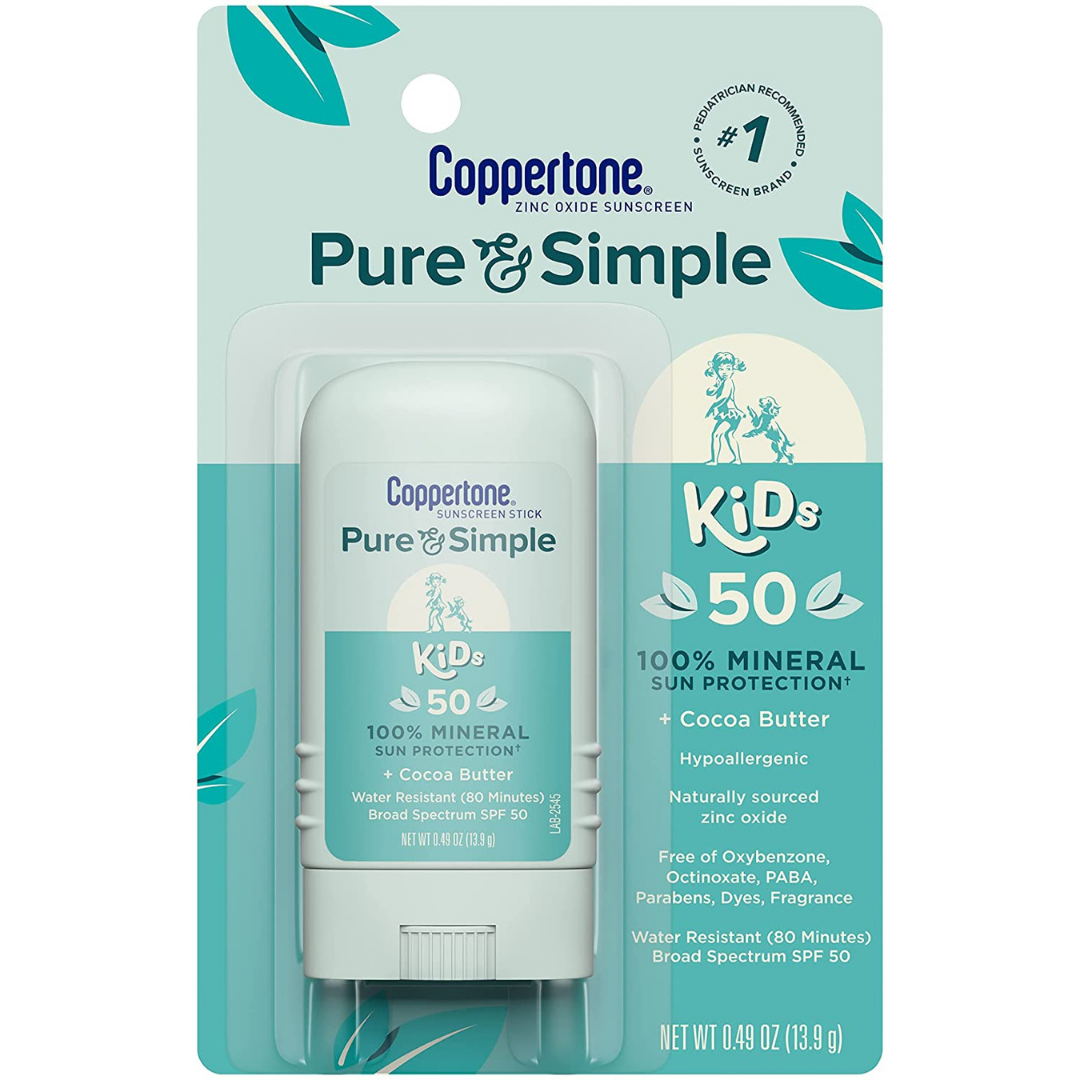 Coppertone Pure & Simple 100% Mineral Sun Protection + Cocoa Butter Kids SPF 50 - 13.9g