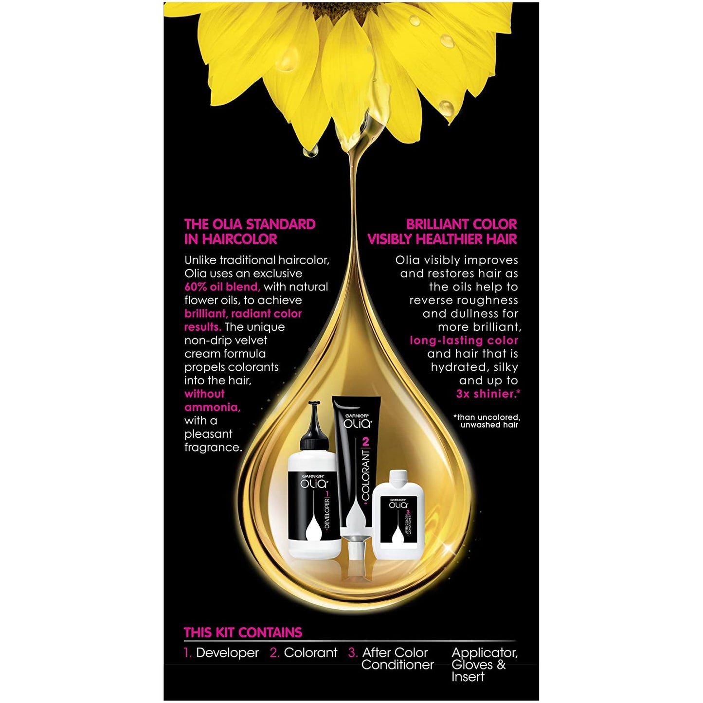 Garnier Olia Brilliant Permanent Hair Color with Natural Flower Oils, Ammonia-Free in 6.0 Light Brown