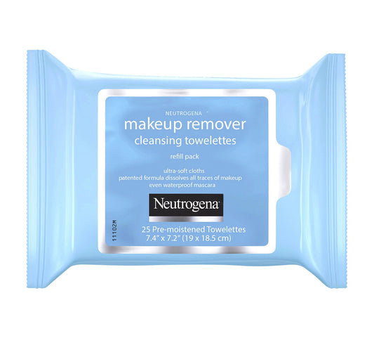 Neutrogena Makeup Remover Cleansing Towelettes Refill Pack, 25 Count
