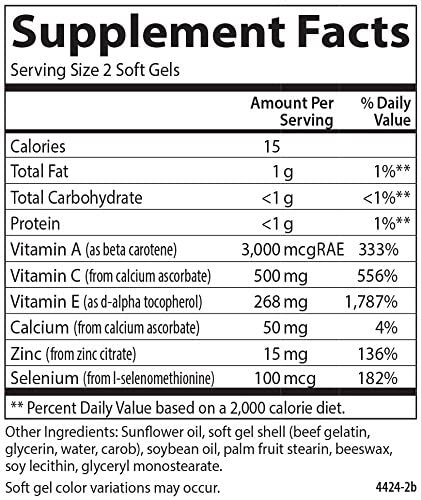 Carlson ACES + Zn Vitamins A, C, E + Selenium & Zinc 360 Softgels