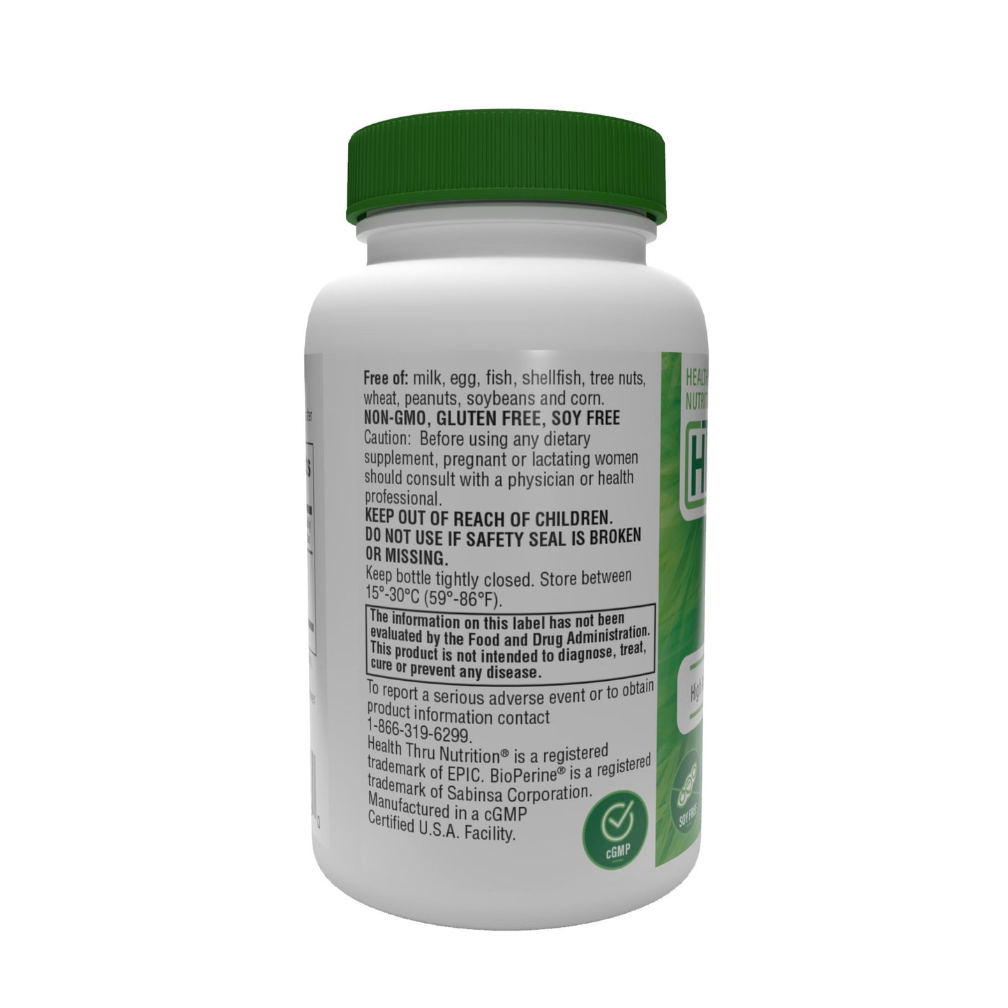 Health Thru Nutrition CoQ10 (w/ BioPerine®) 100mg (NON-GMO) 120 Softgels