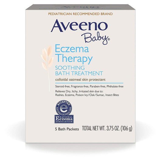 Aveeno Baby Eczema Therapy Soothing Bath Treatment Colloidal Oatmeal Skin Protectant, 3.75 oz. / 106g