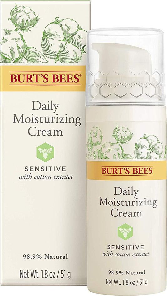 Burt's Bees Daily Face Moisturizer Cream for Sensitive Skin, 1.8 Ounces