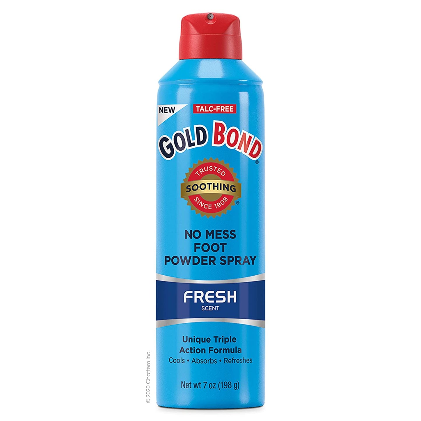 Gold Bond Soothing No Mess Foot Powder Spray with Unique Triple Action Formula Fresh Scent, 7 oz. / 198g