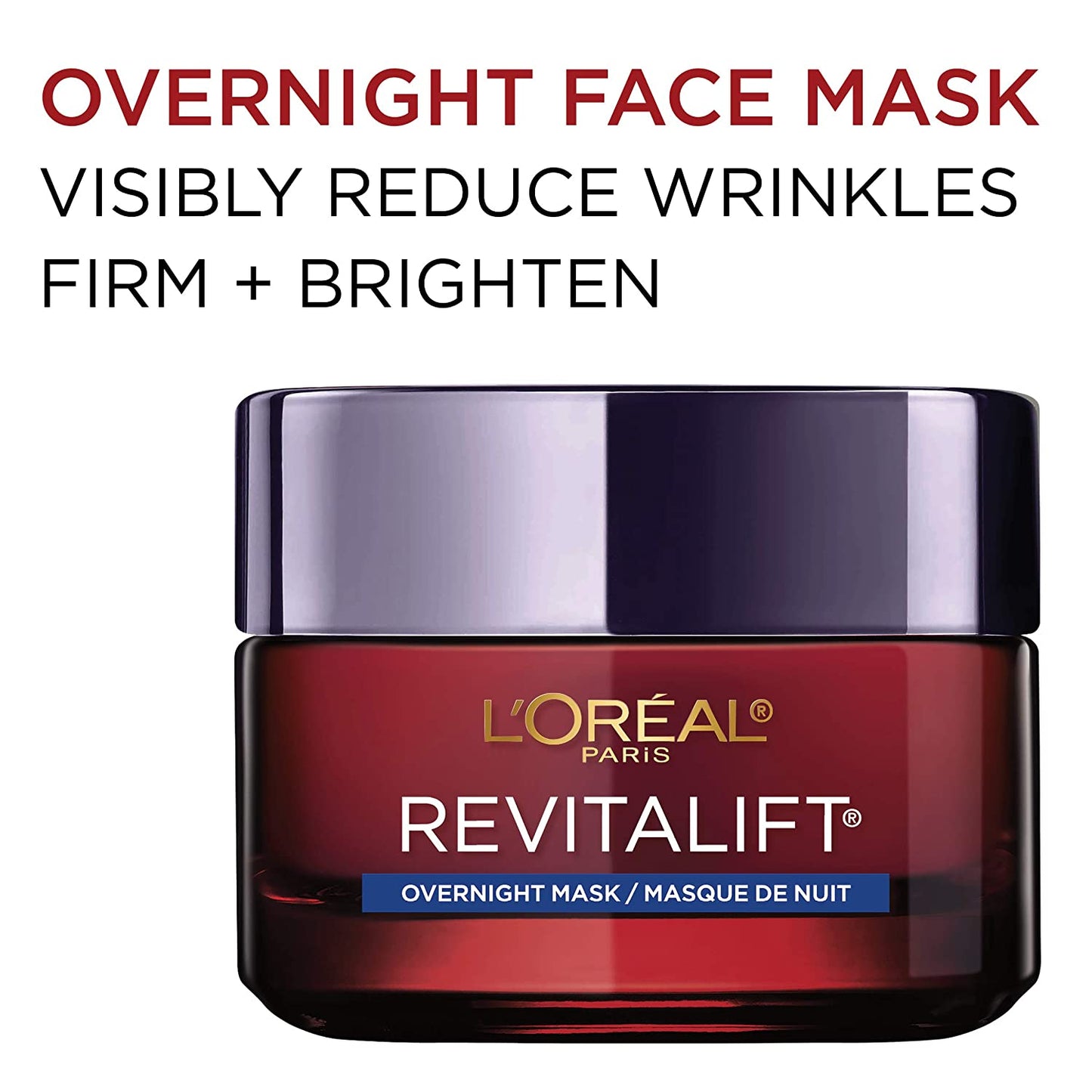 LOreal Revitalift Triple Power Intensive Overnight Face Mask with Pro Retinol, Vitamin C and Hyaluronic Acid, 1.7 oz. / 48g