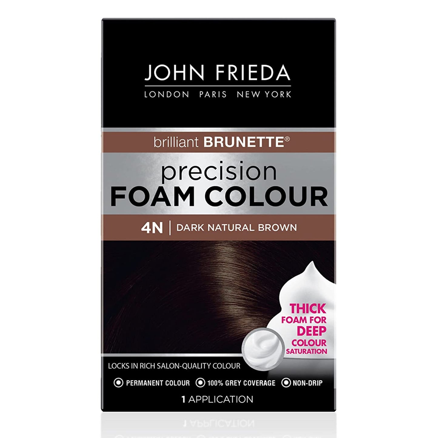 John Frieda Brilliant Brunette Precision Foam Color 6N Light Natural Brown 1 Application