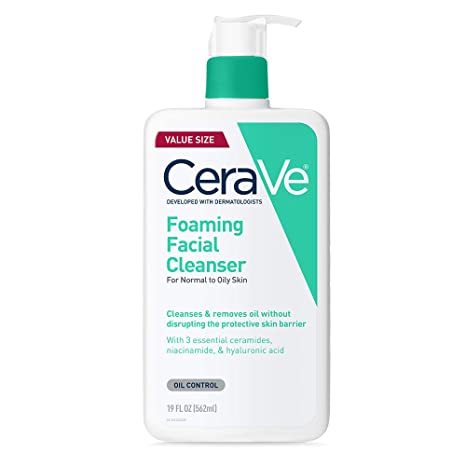 CeraVe Foaming Facial Cleanser For Normal To Oily Skin Oil Control 19 Fl Oz (562ml)