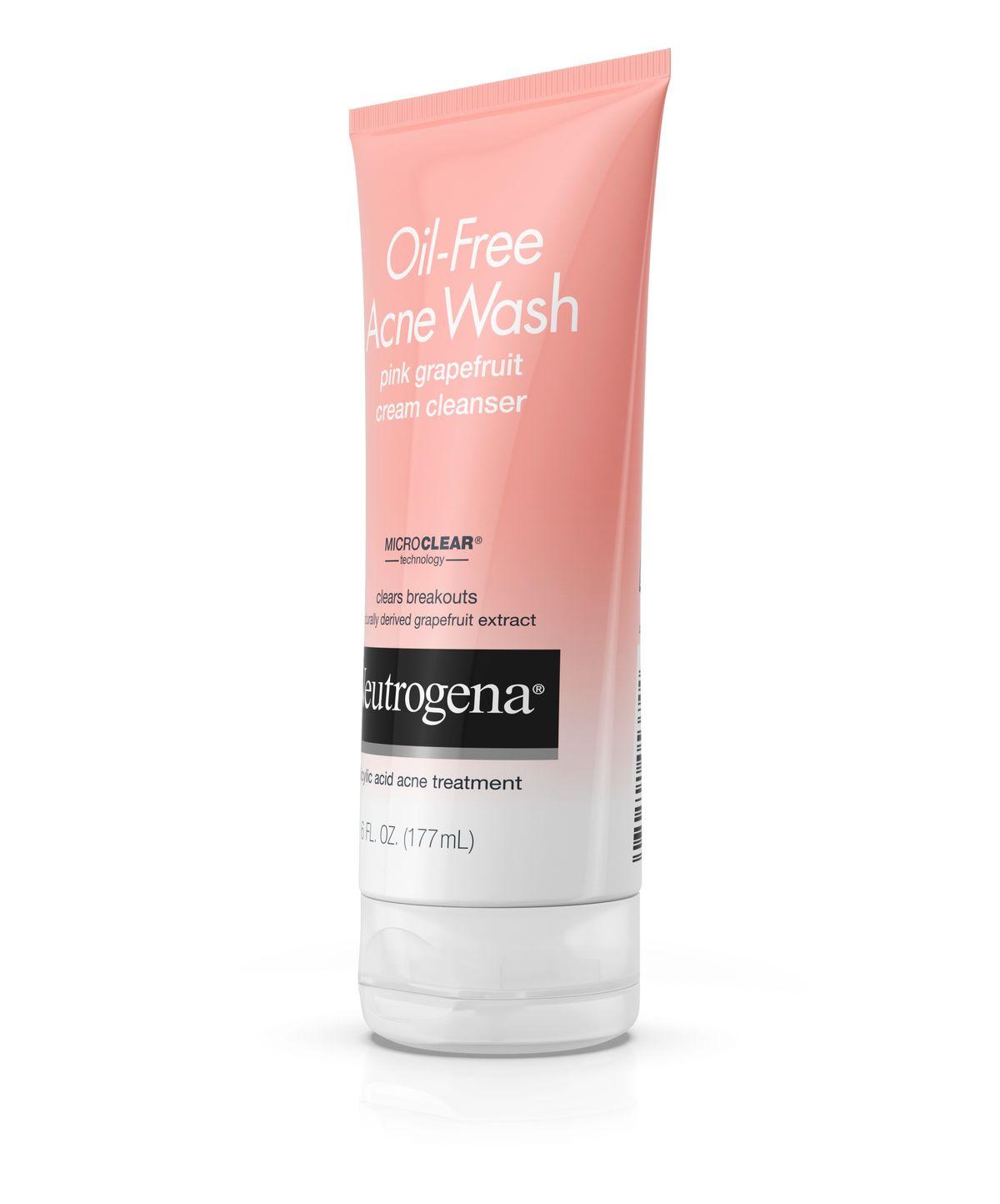 Neutrogena Oil-Free Acne Wash, Pink Grapefruit Cream Cleanser (6 fl. oz / 177 ml)