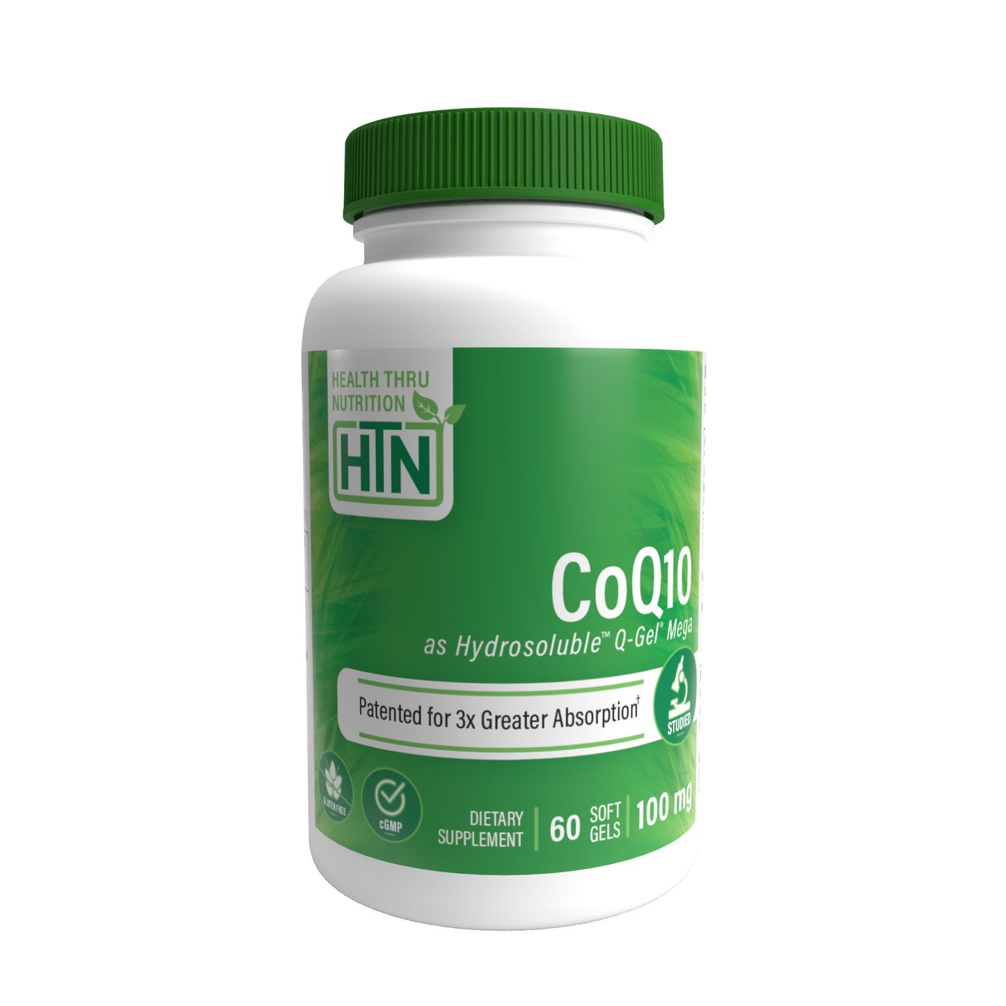 Health Thru Nutrition CoQ10 as Hydrosoluble (Q-Gel) Mega 100mg 60 Softgels