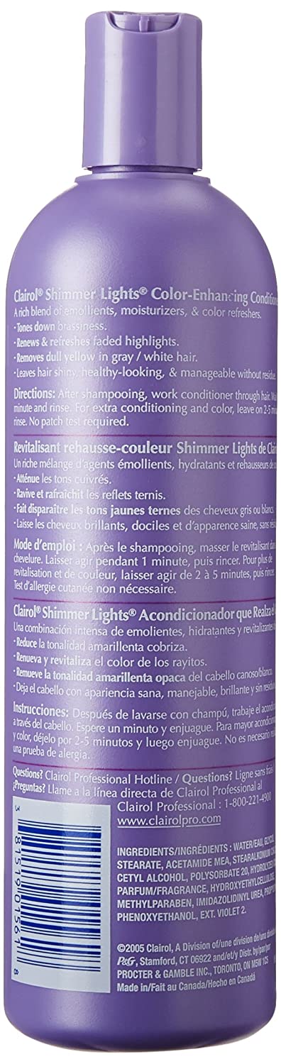 Clairol Shimmer Lights Conditioner Blonde & Silver, 16 oz. / 473 ml