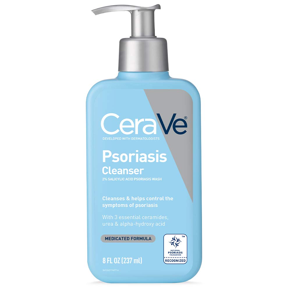 CeraVe Psoriasis Cleanser 2% Salicylic Acid with 3 Essential Ceramides, Urea & Alpha-hydroxy acid, 8 fl.oz / 237ml
