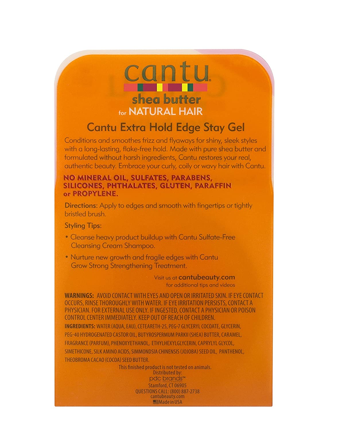 Cantu Shea Butter Extra Hold Edge Stay Gel, 2.25 oz / 64 g