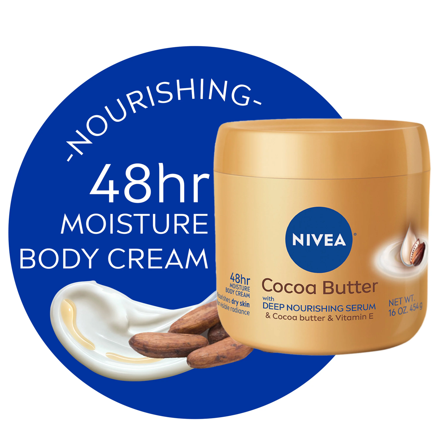 NIVEA Cocoa Butter Body Cream with Deep Nourishing Serum 454g (16 oz)