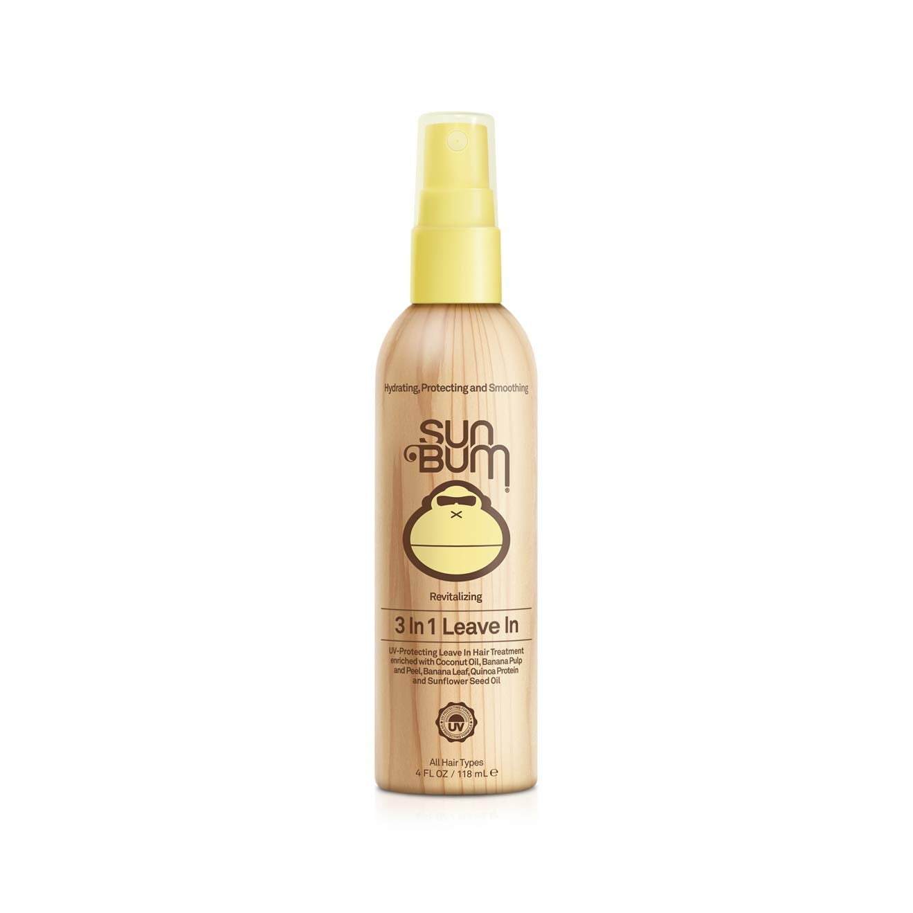 Sun Bum Revitalizing 3-In-1 Leave-In Conditioner Spray for All Hair Types, 4 fl.oz / 118ml