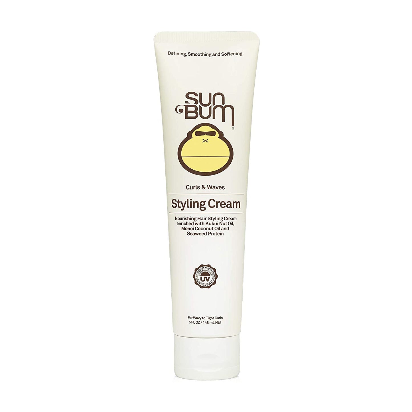Sun Bum Curls & Waves Styling Cream Defining, Smoothing & Softening for Wavy to Tight Curls, 5 fl.oz / 148ml