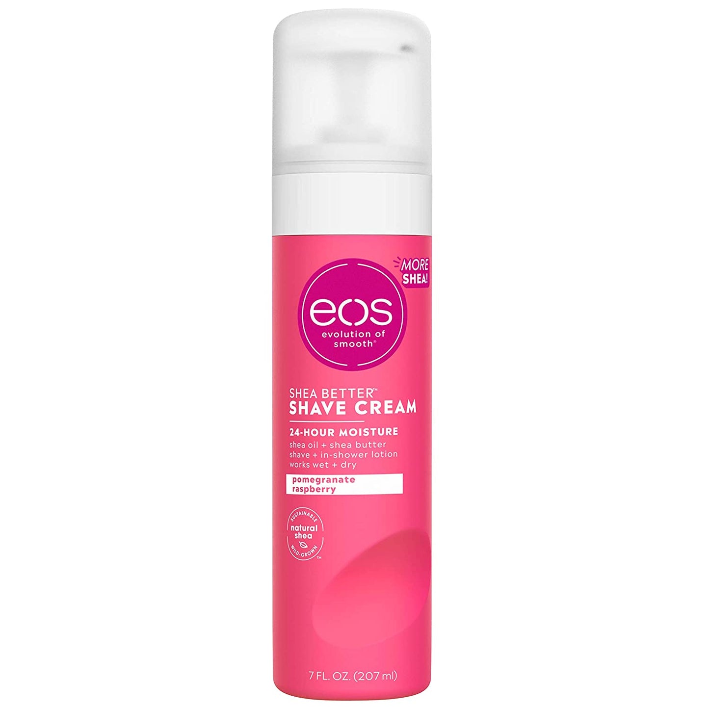 Eos Shea Better Shaving Cream for Women Pomegranate Raspberry, Shave Cream 207 ml / 7 fl oz