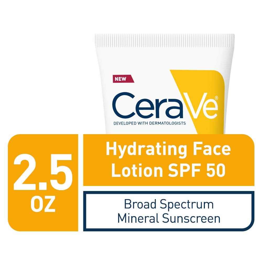 CeraVe Essential Ceramides & Niacinamide Hydrating Mineral Sunscreen SPF 50 , 2.5 fl.oz / 75 ml