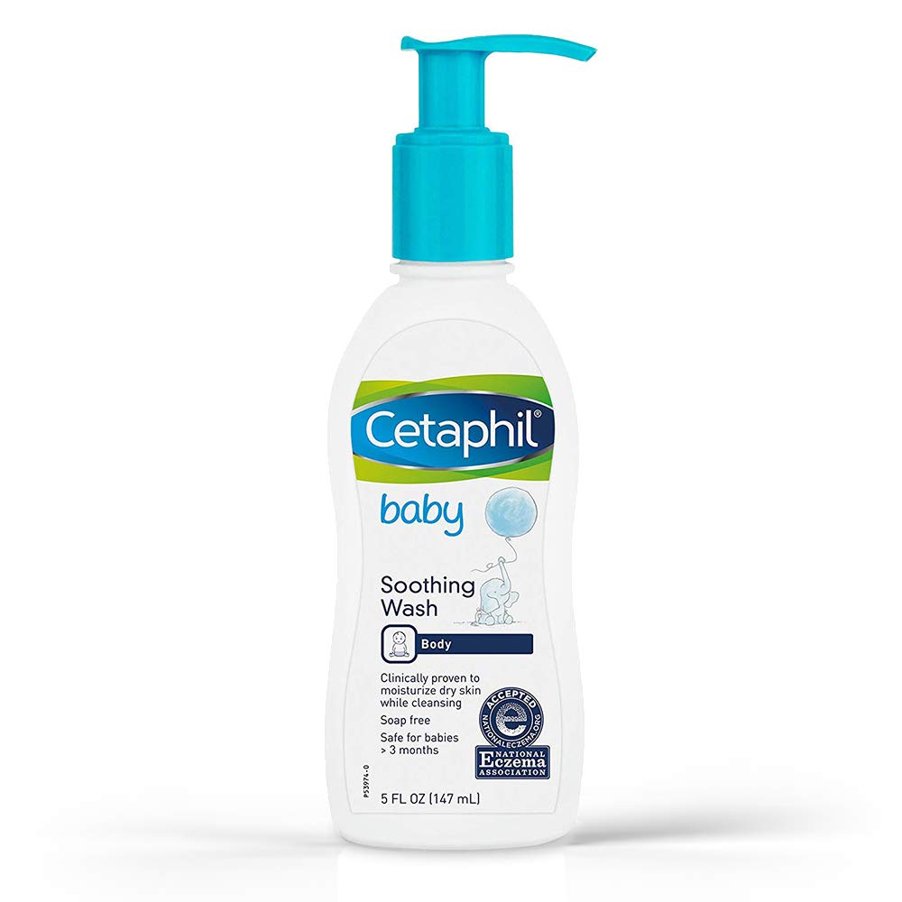 AUTHENTIC Cetaphil Baby Soothing Wash, Paraben Free, Hypoallergenic, Colloidal Oatmeal, Dry Skin, 5 fl.oz / 147 ml