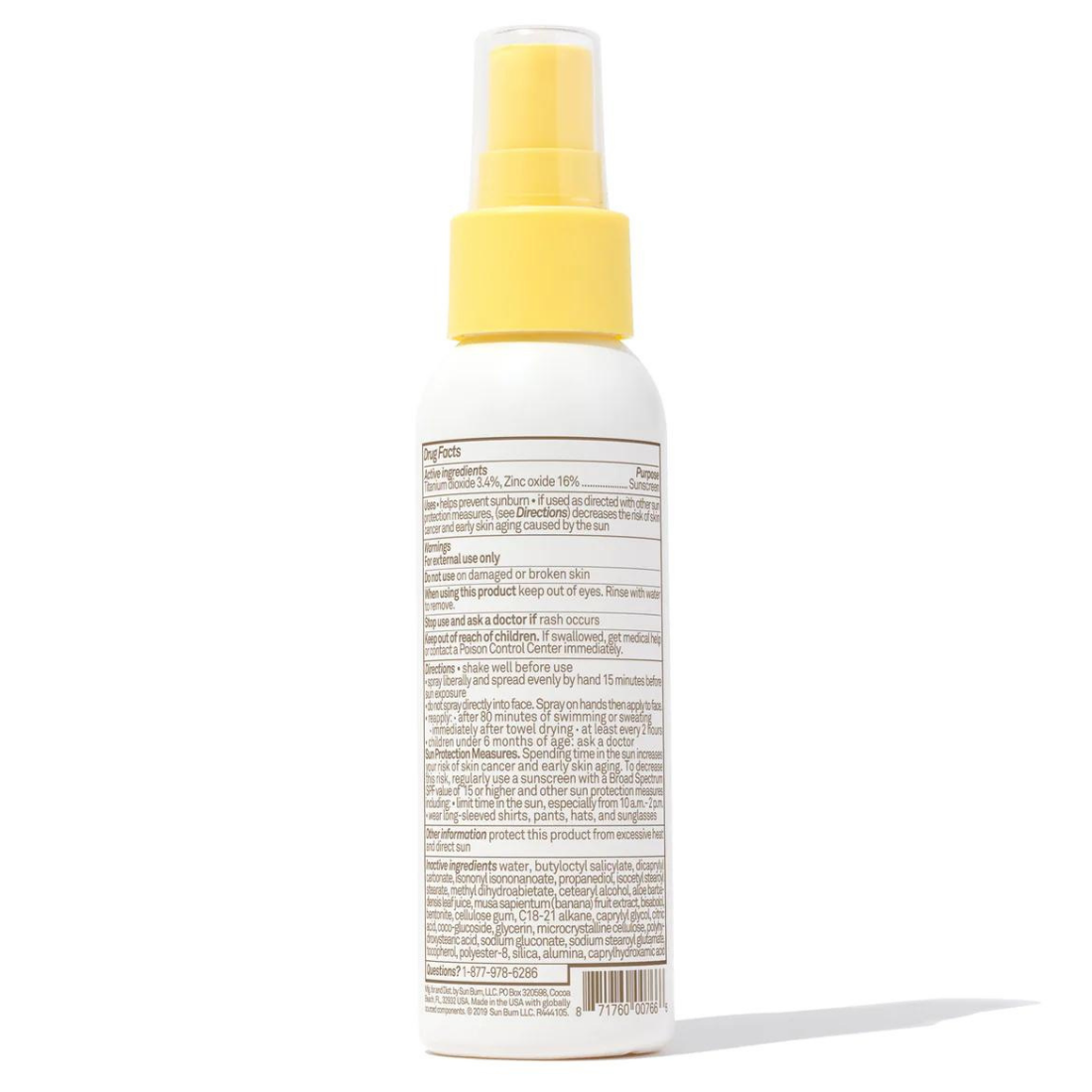Sun Bum Mineral 50 Sunscreen Spray Broad Spectrum SPF 50 Fragrance Free 3 Fl Oz / 88ml