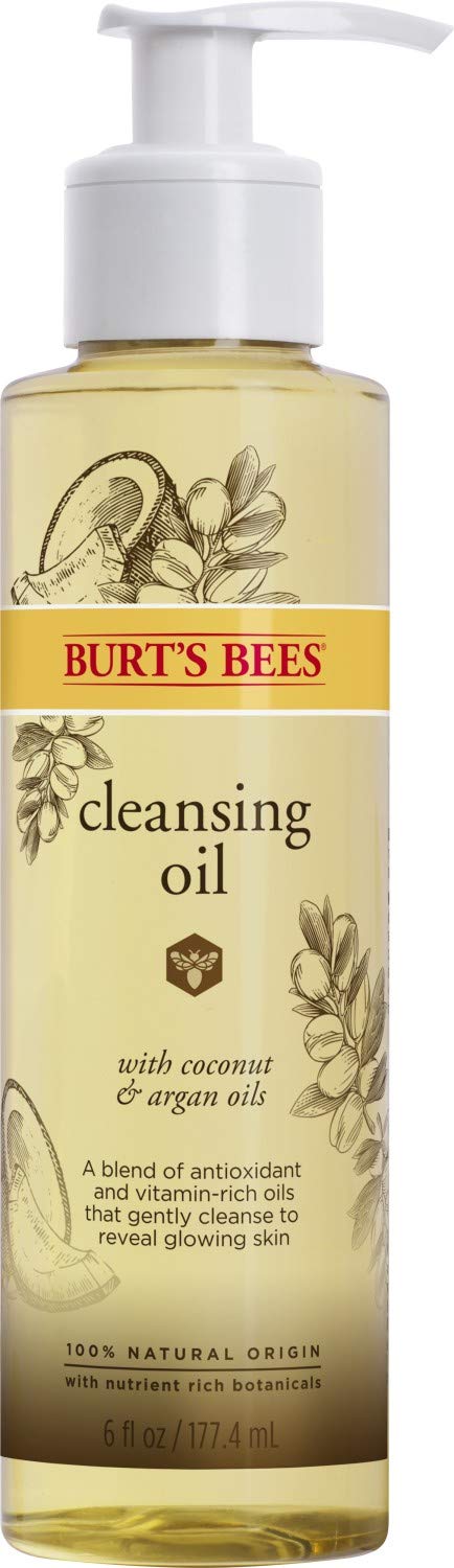 Burt's Bees 100% Natural Facial Cleansing Oil with Coconut & Argan Oil, 6 fl.oz, 177.4ml, PACKAGING MAY VARY