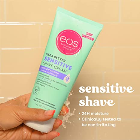 Eos Shea Better Sensitive Shave Cream Women's Shave Cream Non-Foaming With Colloidal Oatmeal 7 Fl Oz