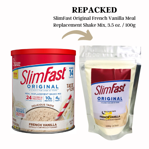 SlimFast Original French Vanilla Meal Replacement Shake Mix, 3.5 oz. / 100g, REPACKED
