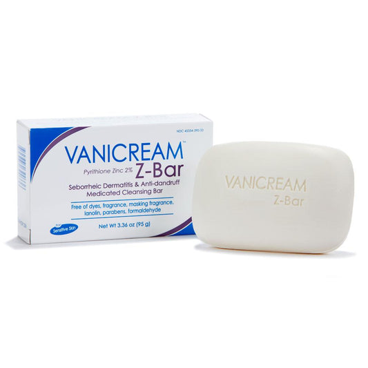 Vanicream Z-Bar, Pyrithione 2% , Seborrheic Dermatitis & Anti-Dandruff Medicated Cleansing Bar