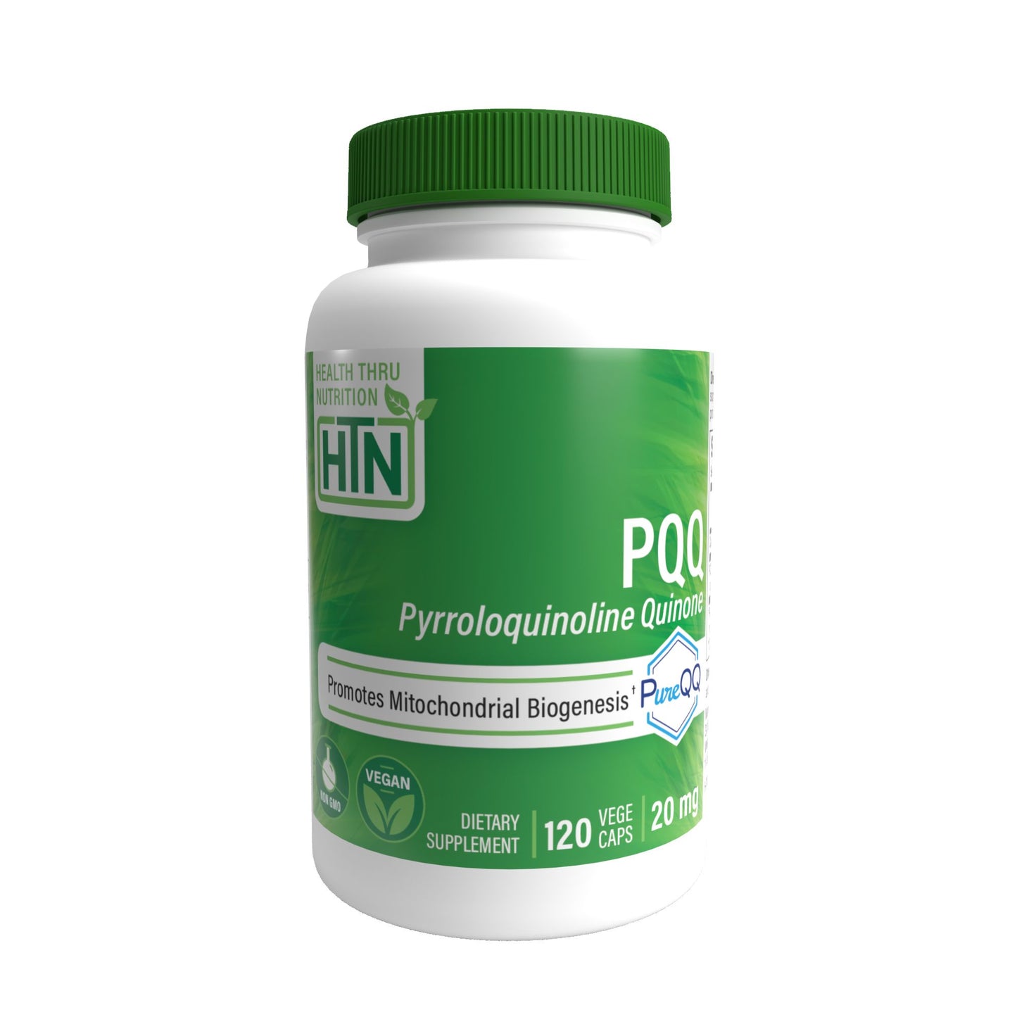 Health Thru Nutrition PQQ Pyrroloquinoline Quinone (as PureQQ™) 20mg (NON-GMO) 120 Vegecaps Promotes Mitochondrial Biogenesis