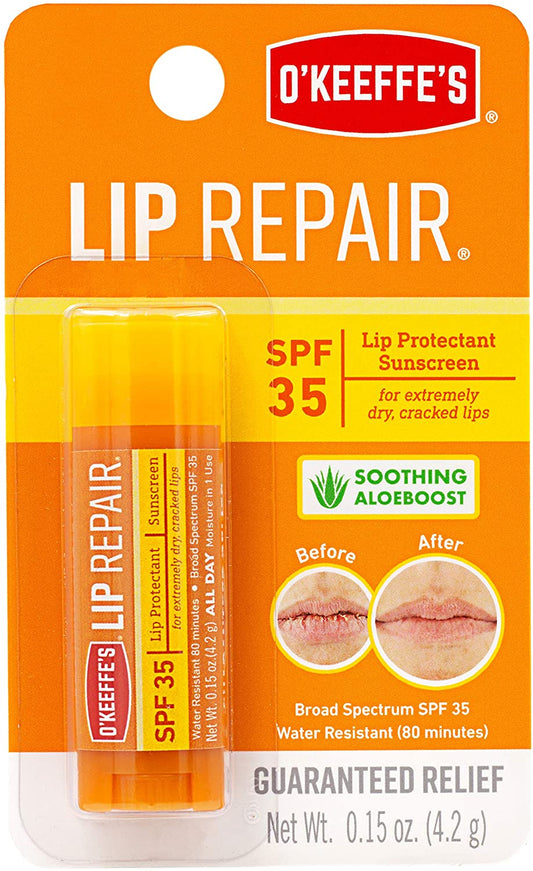 O'Keeffe's Lip Repair Lip Balm for Dry, Cracked Lips, Stick SPF 35
