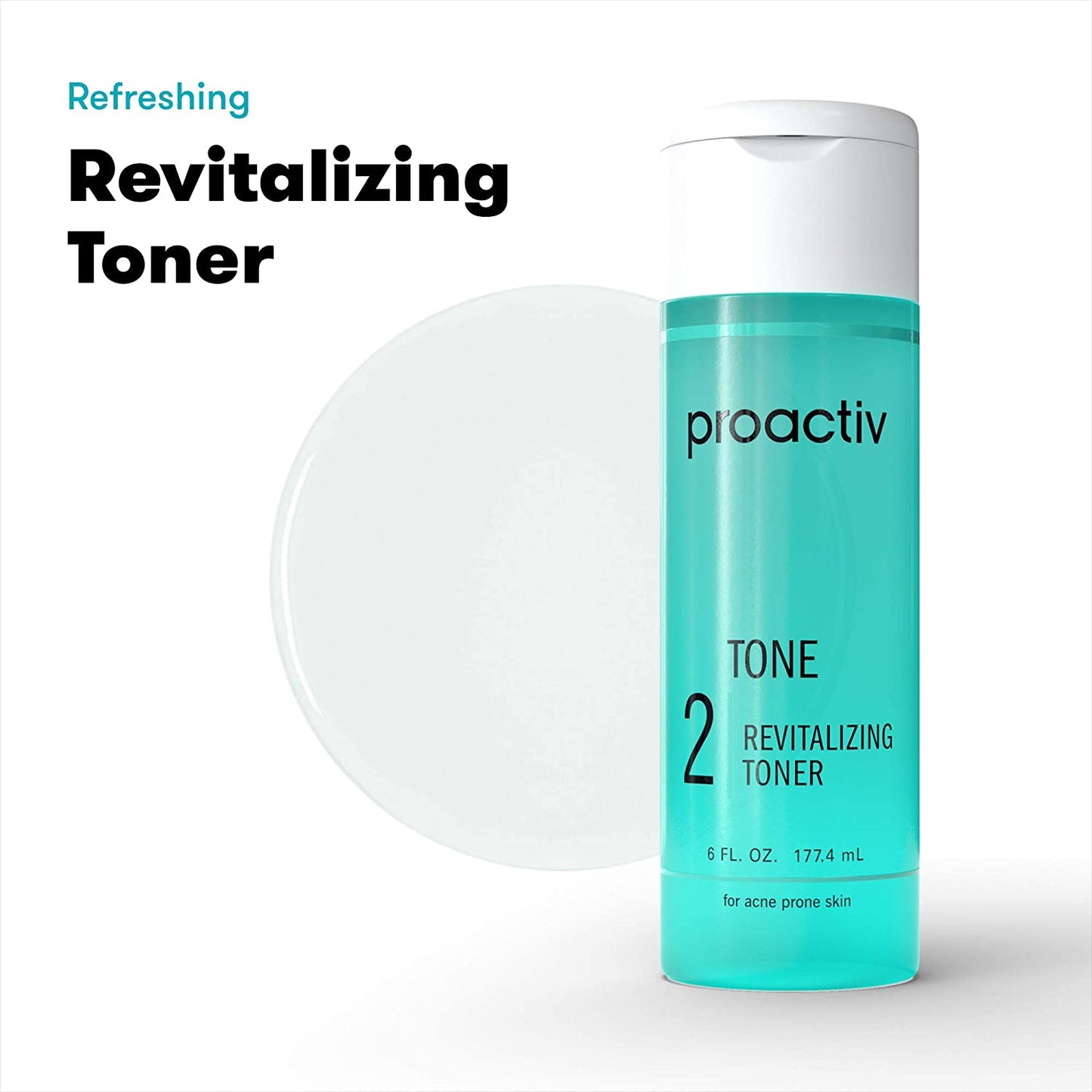 Proactiv 2 Tone Revitalizing Toner Glycolic Acid and Witch Hazel Formula for Acne Prone Skin, 6 fl.oz / 177.4 ml