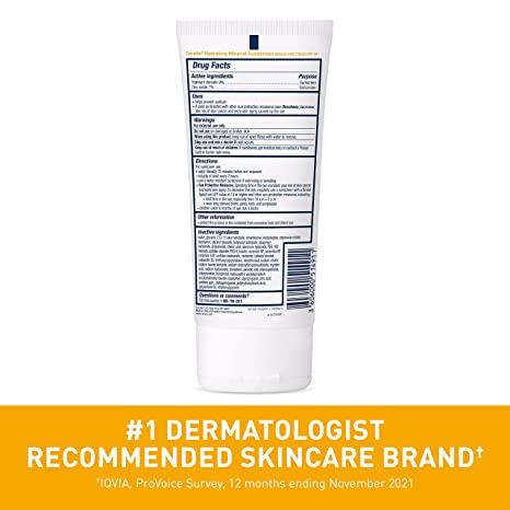 CeraVe Body Suitable For Sensitive Skin Hydrating Mineral Sunscreen Broad Spectrum SPF50 5 Oz (150ml)