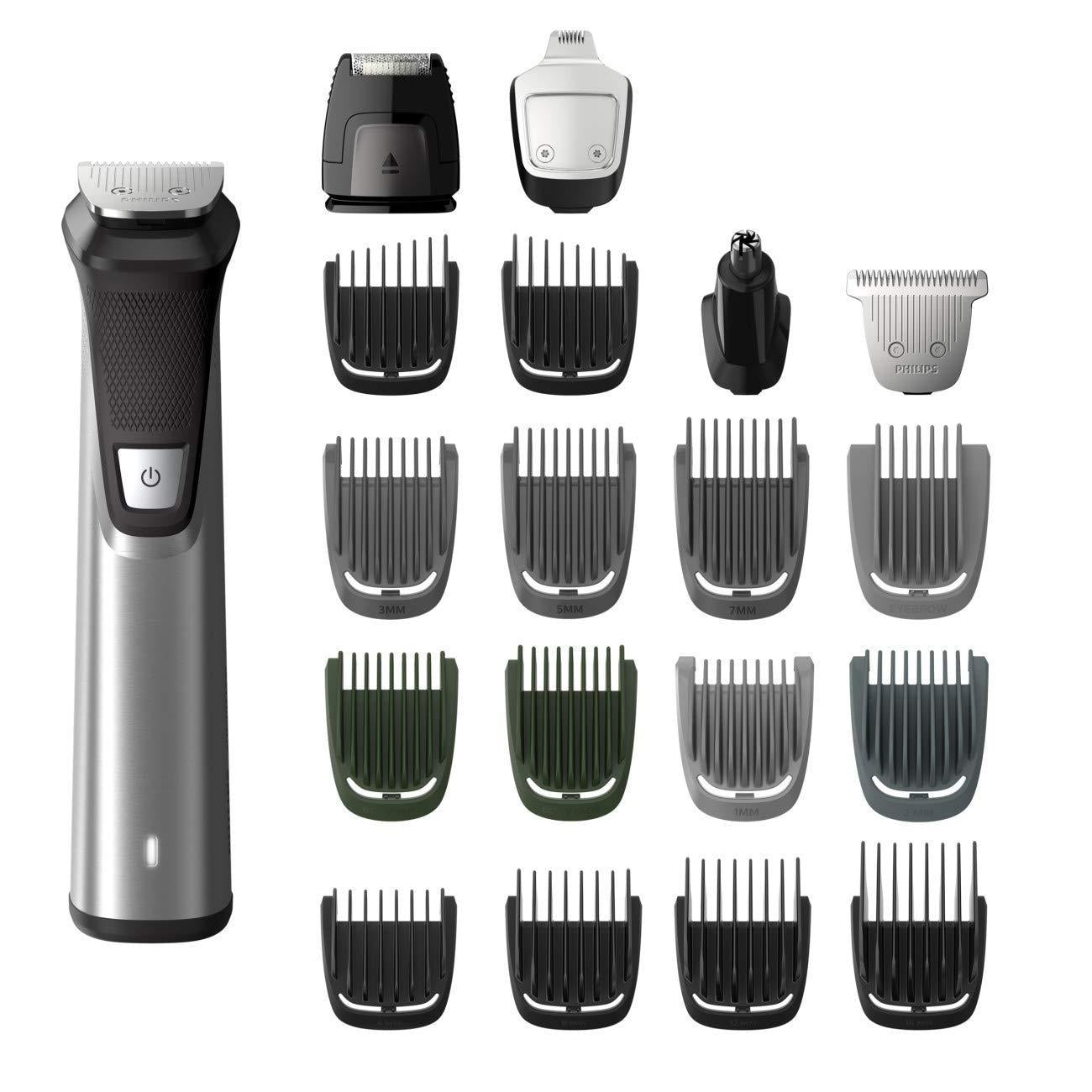 Philips Norelco MG7750/49 Multigroom 7000 Face Styler and Grooming Kit (23 Trimming Pieces, DualCut Technology)