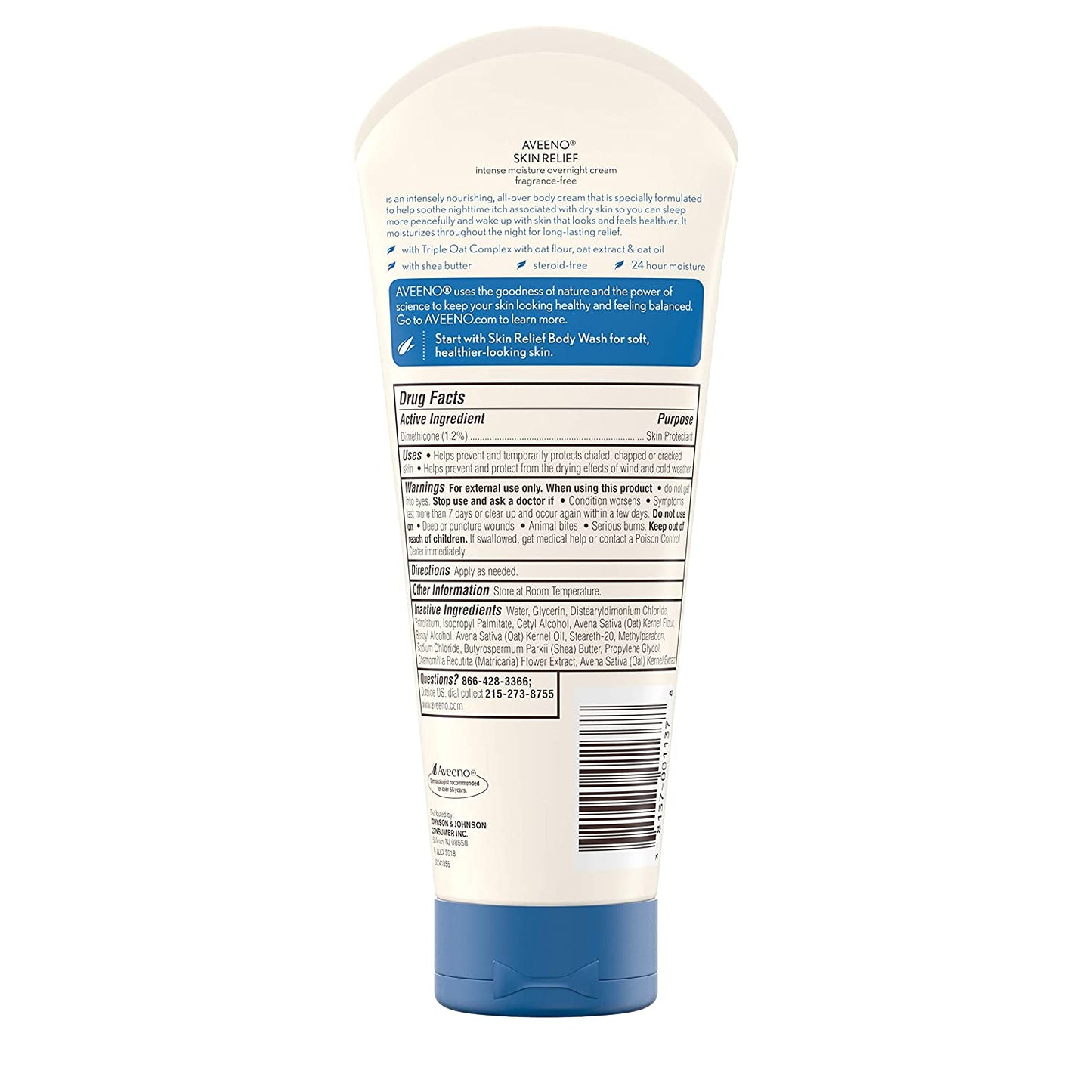 Aveeno Skin Relief Overnight Intense Moisture Cream, 7.3 oz. / 207g