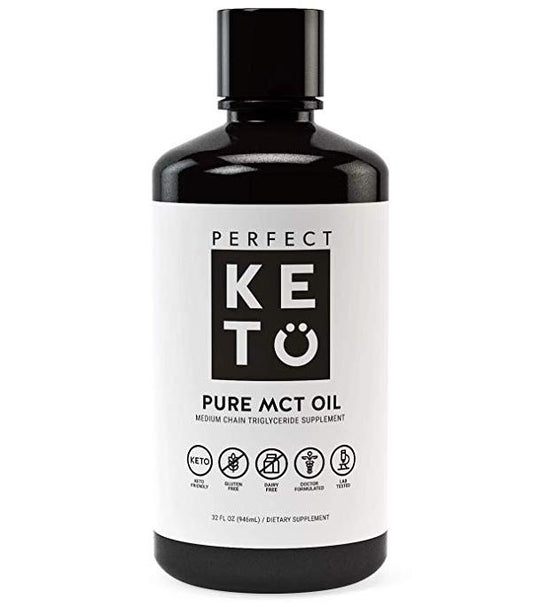 Perfect Keto Rapid Energy Pure MCT Oil: Ketogenic Coconut Oil Supplement. 100% Pure MCT Oil 32 fl oz