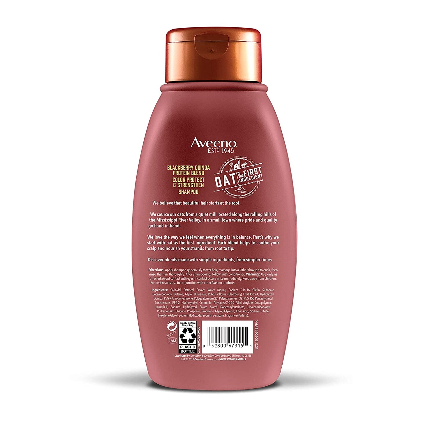 Aveeno Blackberry Quinoa Protein Blend Sulfate-Free Shampoo, 12 fl.oz / 354ml