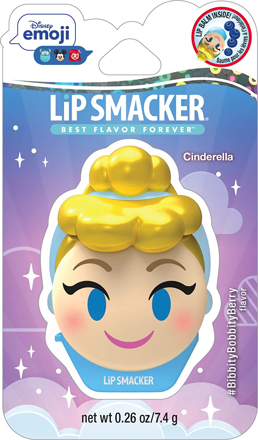 Disney Emoji Lip Smacker Cinderella #BibbityBobbityBerry Flavor 7.4 g