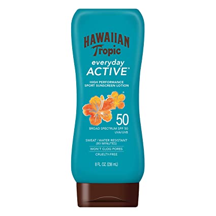 Hawaiian Tropic Everday Active High Performance Sport Sunscreen Lotion With SPF 50, 8fl oz. 236ml