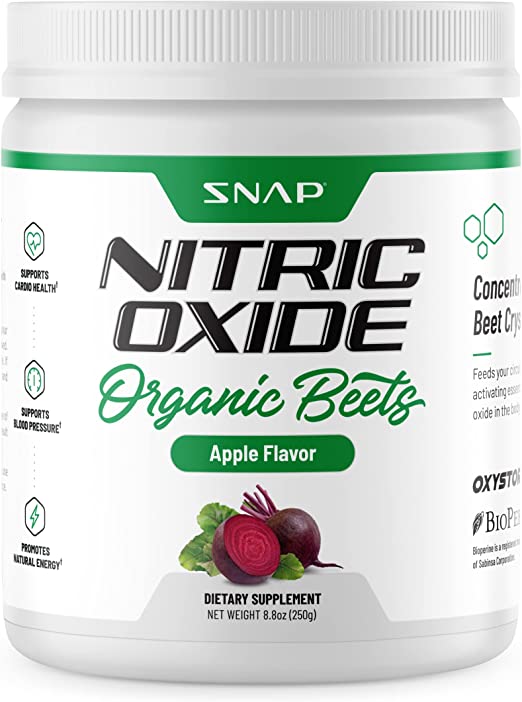 SNAP Nitric Oxide Organic Beets Apple Flavor Supports Cardio Health, Blood Pressure 250 g