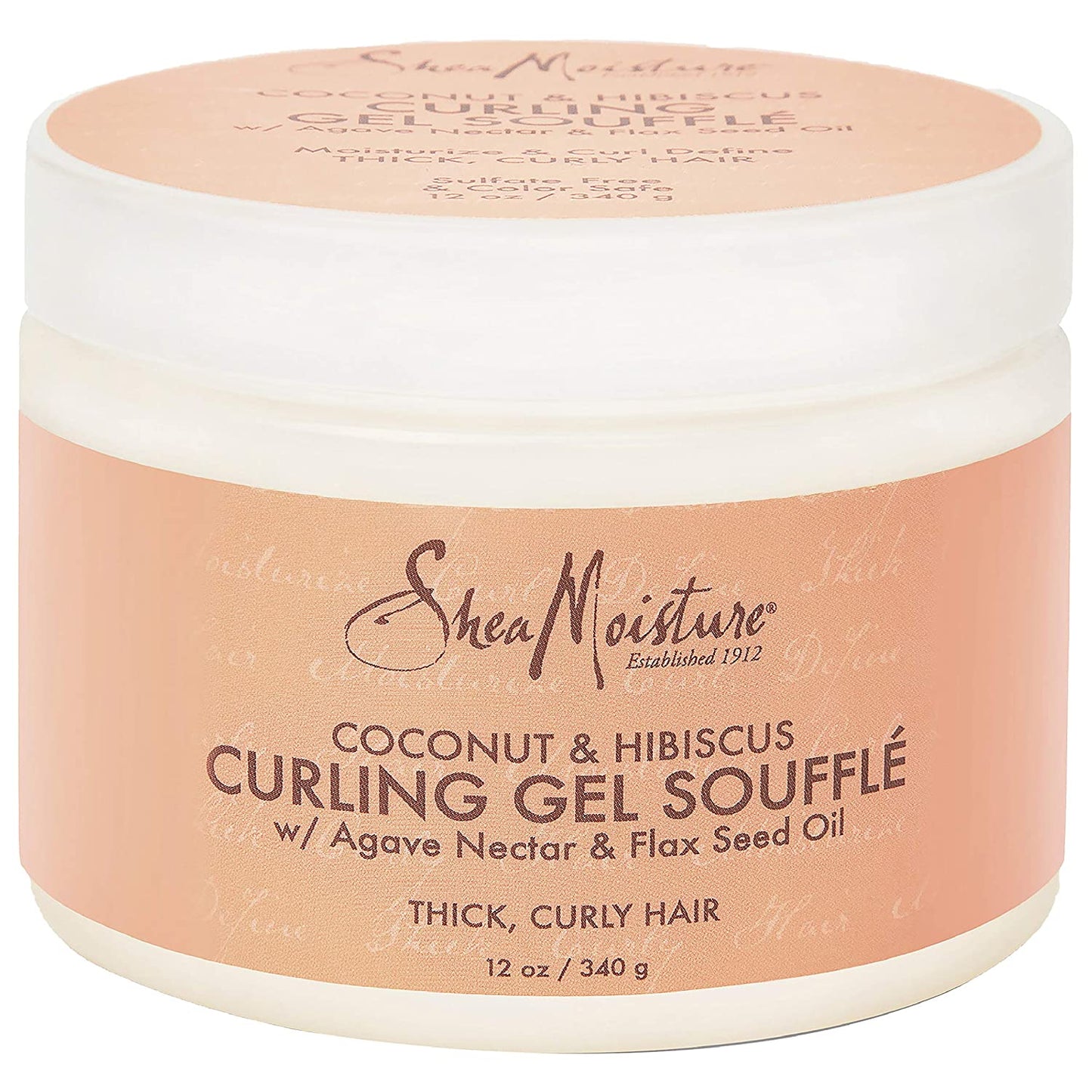 Shea Moisture Coconut & Hibiscus Curling Gel Souffle with Agave Nectar & Flax Seed Oil, 12 oz. / 340g