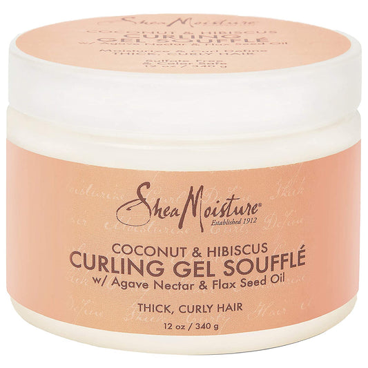 Shea Moisture Coconut & Hibiscus Curling Gel Souffle with Agave Nectar & Flax Seed Oil, 12 oz. / 340g