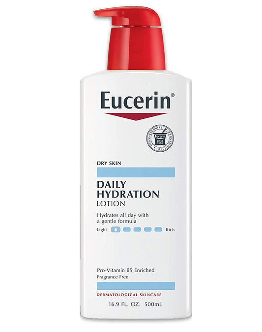 Eucerin Daily Hydration Lotion, Light-weight Full Body Lotion for Dry Skin (16.9 fl oz) Pump Bottle